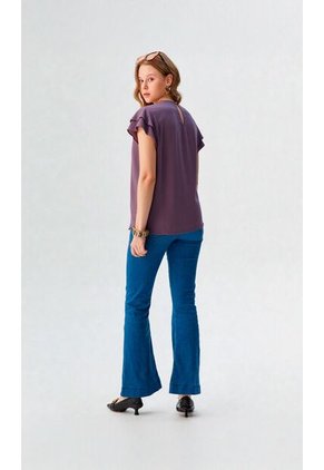 Blusa Para Mujer Manga Corta Morado Marca L&H Ref. 1F412719