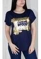 Camiseta Para Mujer Manga Corta Azul Marca L&H de L&H