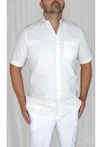 Guayabera Para Hombre Manga Corta Blanco Marca L&H L&H