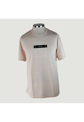 Camiseta Para Hombre Manga Corta Beige Marca L&H