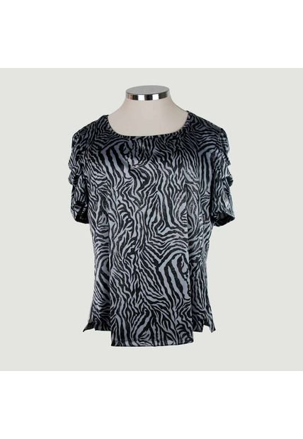 Camiseta Para Mujer. Manga 3/4 Gris Oscuro Marca L&H