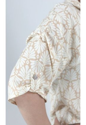 Blusa Para Mujer Manga 3/4 Beige Marca L&H