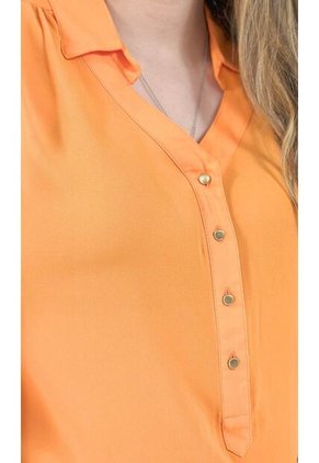 Blusa Para Mujer Manga 3/4 Naranja Marca L&H