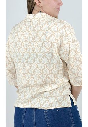 Blusa Para Mujer Manga 3/4 Beige Marca L&H