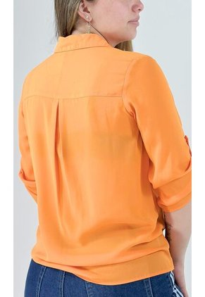 Blusa Para Mujer Manga 3/4 Naranja Marca L&H