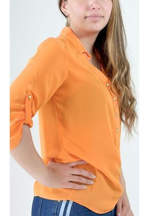 Blusa Para Mujer Manga 3/4 Naranja Marca L&H