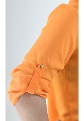 Blusa Para Mujer Manga 3/4 Naranja Marca L&H