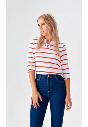 Camiseta Para Mujer Manga 3/4 Naranja Marca L&H