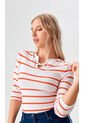 Camiseta Para Mujer Manga 3/4 Naranja Marca L&H de L&H