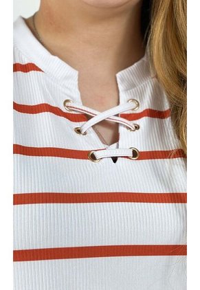 Camiseta Para Mujer Manga 3/4 Naranja Marca L&H