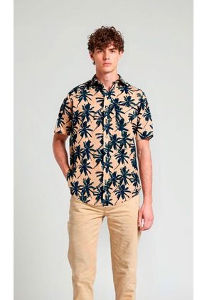 Camisa Para Hombre Manga Corta Taupe Marca L&H