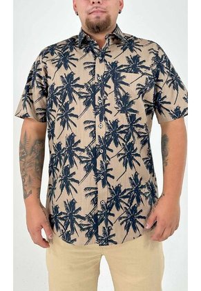 Camisa Para Hombre Manga Corta Taupe Marca L&H