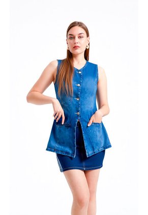 Chaleco Para Mujer Azul Marca L&H