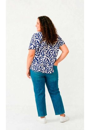Blusa Para Mujer. Manga Corta Azul Marca L&H Ref. 5P612107