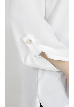 Blusa Para Mujer Manga 3/4 Blanco Marca L&H