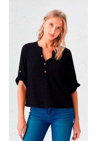 Camiseta Para Mujer Manga 3/4 Negro Marca L&H Ref. 7S409039 L&H