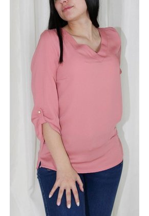 Blusa Para Mujer Manga 3/4 Rosado Marca L&H