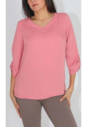 Blusa Para Mujer Manga 3/4 Rosado Marca L&H