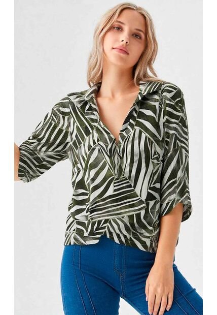 Camiseta Para Mujer Manga 3/4 Verde Marca L&H Ref. 1F409534