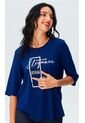 Camiseta Para Mujer Manga 3/4 Azul Marca L&H Ref. 5G409255 de L&H