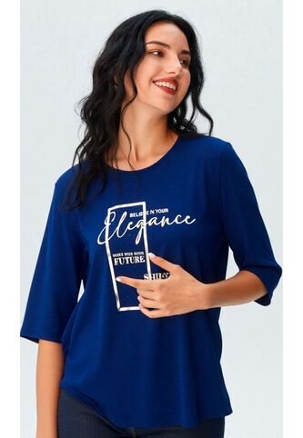 Camiseta Para Mujer Manga 3/4 Azul Marca L&H Ref. 5G409255 L&H