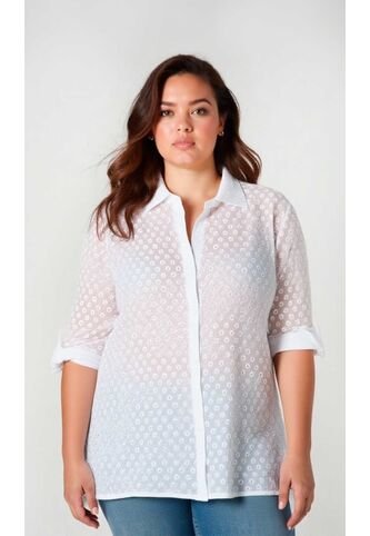Blusa Para Mujer. Manga 3/4 Blanco Marca L&H Ref. 1F612242 L&H