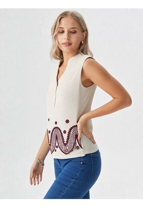 Camiseta Para Mujer Manga Sisa Beige Marca L&H Ref. 1F409496