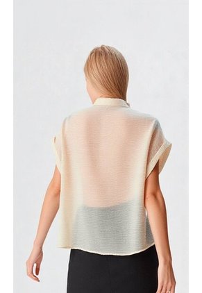 Blusa Para Mujer Manga Corta Beige Marca L&H Ref. 8E412049