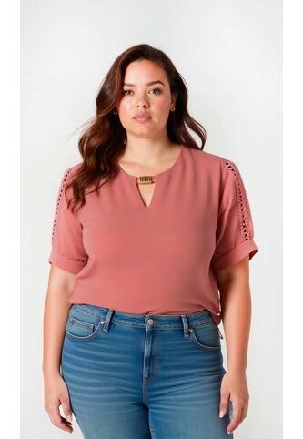 Blusa Para Mujer. Manga Corta Rosado Marca L&H Ref. 5P612103 L&H
