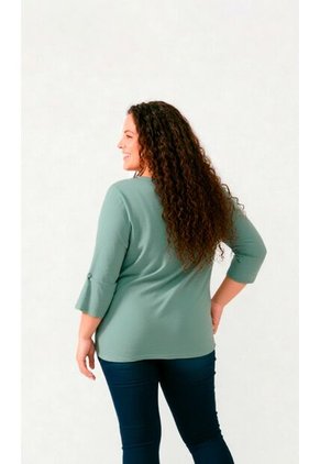 Blusa Para Mujer. Manga 3/4 Verde Marca L&H Ref. 1F612243