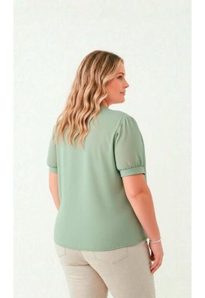 Blusa Para Mujer. Manga Corta Verde Marca L&H Ref. 5P612103