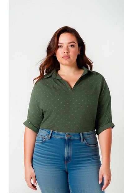 Blusa Para Mujer. Manga Corta Verde Marca L&H Ref. 5P612097