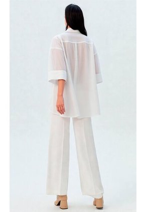 Blusa Para Mujer Manga 3/4 Blanco Marca L&H Ref. 2J412276