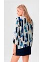 Blusa Para Mujer Manga 3/4 Azul Marca L&H Ref. 5P412290 de L&H