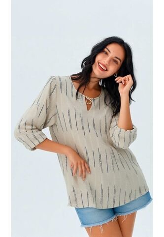 Blusa Para Mujer Manga 3/4 Azul Marca L&H Ref. 1F412727 L&H