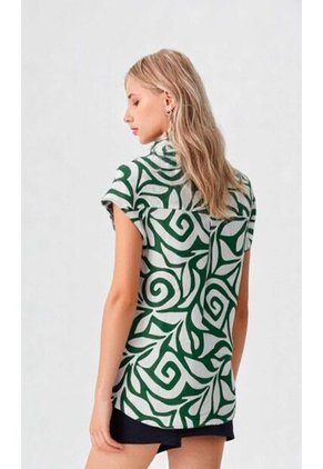 Blusa Para Mujer Manga Corta Verde Marca L&H Ref. 1F412724