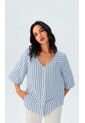 Blusa Para Mujer Manga 3/4 Azul Marca L&H Ref. 1F412720 de L&H