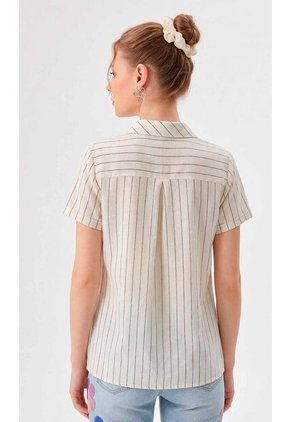 Blusa Para Mujer Manga Corta Beige Marca L&H Ref. 1F412721