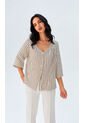 Blusa Para Mujer Manga 3/4 Cafe Marca L&H Ref. 1F412720 de L&H
