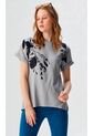 Blusa Para Mujer Manga Corta Gris Claro Marca L&H Ref. 1F412700 de L&H