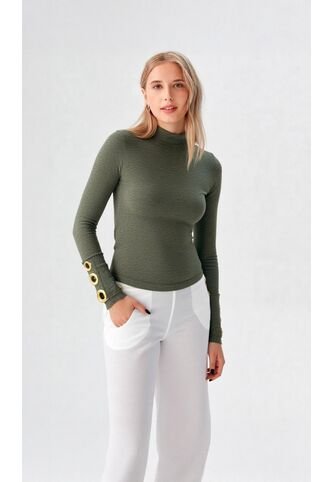 Camiseta Para Mujer Manga Larga Verde Marca L&H Ref. 1F409493 L&H