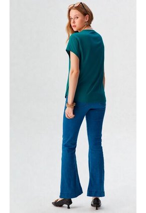 Blusa Para Mujer Manga Corta Verde Marca L&H Ref. 2J412277