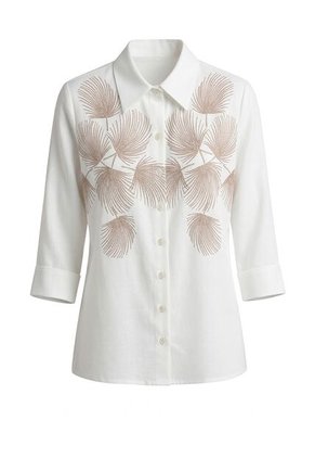 Blusa Para Mujer Manga 3/4 Crudo Marca L&H Ref. 1F412715