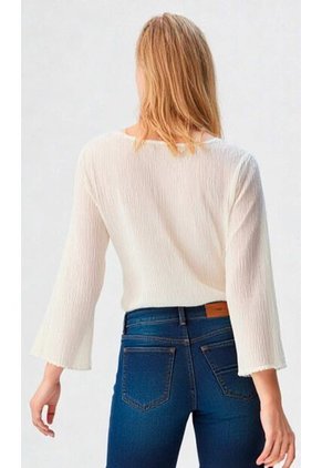 Blusa Para Mujer Manga 3/4 Blanco Marca L&H Ref. 5P412273