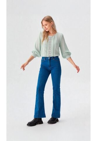 Blusa Para Mujer Manga 3/4 Verde Marca L&H Ref. 1F412664 L&H