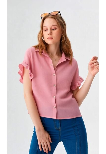 Blusa Para Mujer Manga Corta Rosado Marca L&H Ref. 1F412676