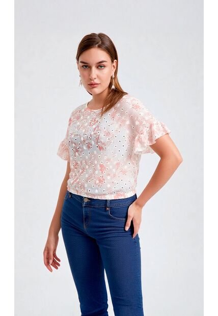 Blusa Para Mujer Manga Corta Rosado Marca L&H