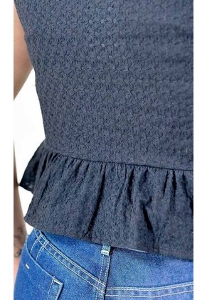 Blusa Para Mujer Manga Sisa Negro Marca L&H