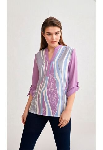 Blusa Para Mujer Manga 3/4 Azul Marca L&H Ref. 1F412682 L&H