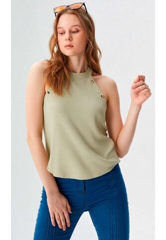 Blusa Para Mujer Manga Sisa Beige Marca L&H Ref. 4R412129 L&H